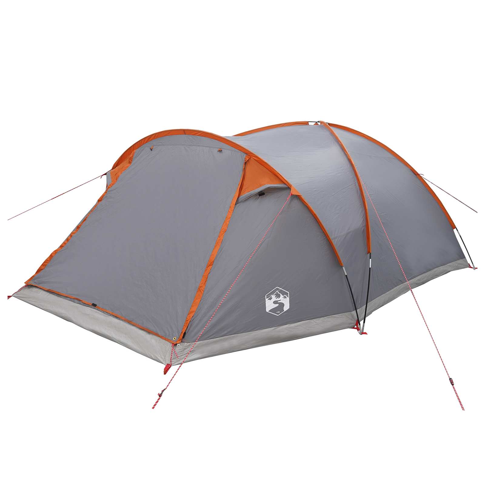 vidaXL Cabin Tent Grey and Orange 8-Person Polyester and Steel - 40898