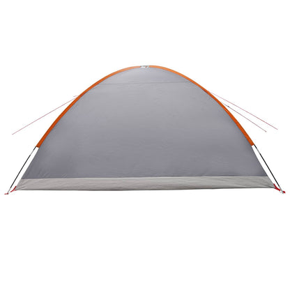 vidaXL Cabin Tent Grey and Orange 8-Person Polyester and Steel - 40898