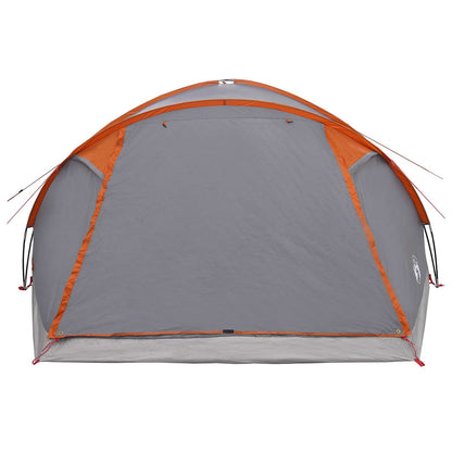 vidaXL Cabin Tent Grey and Orange 8-Person Polyester and Steel - 40898