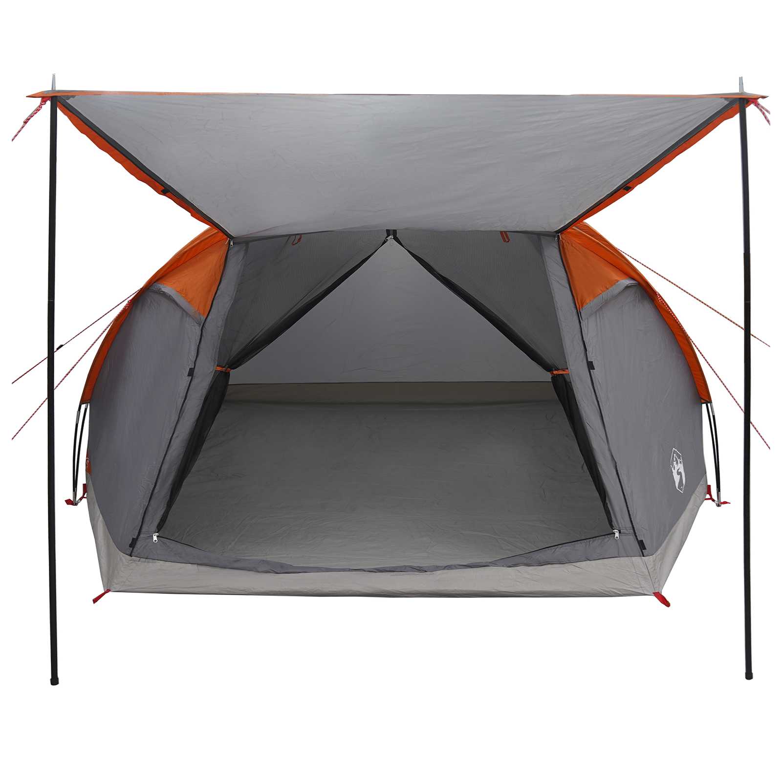 vidaXL Cabin Tent Grey and Orange 8-Person Polyester and Steel - 40898