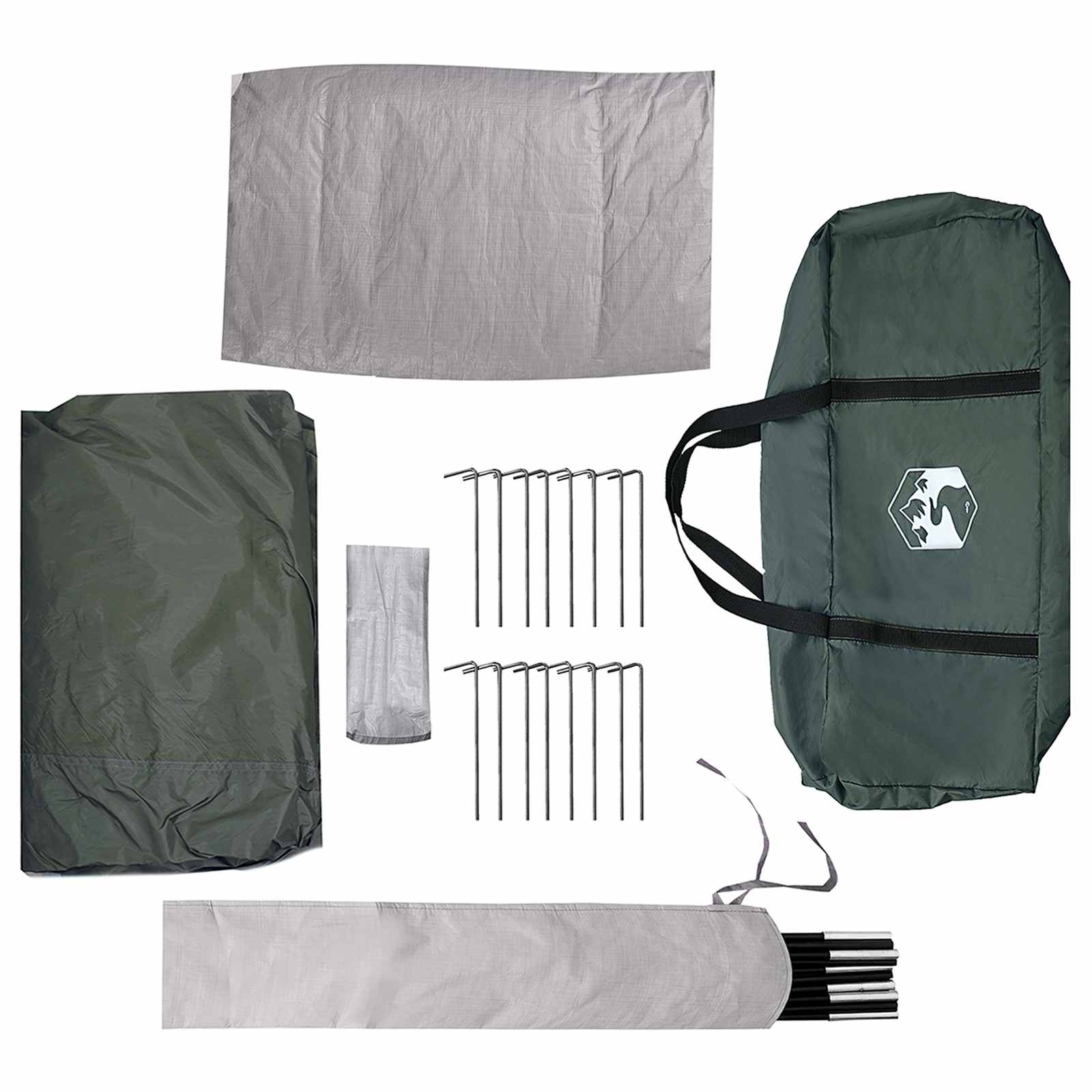 vidaXL Cabin Tent with Roof Army green 8-Person Polyester and Steel - 40911