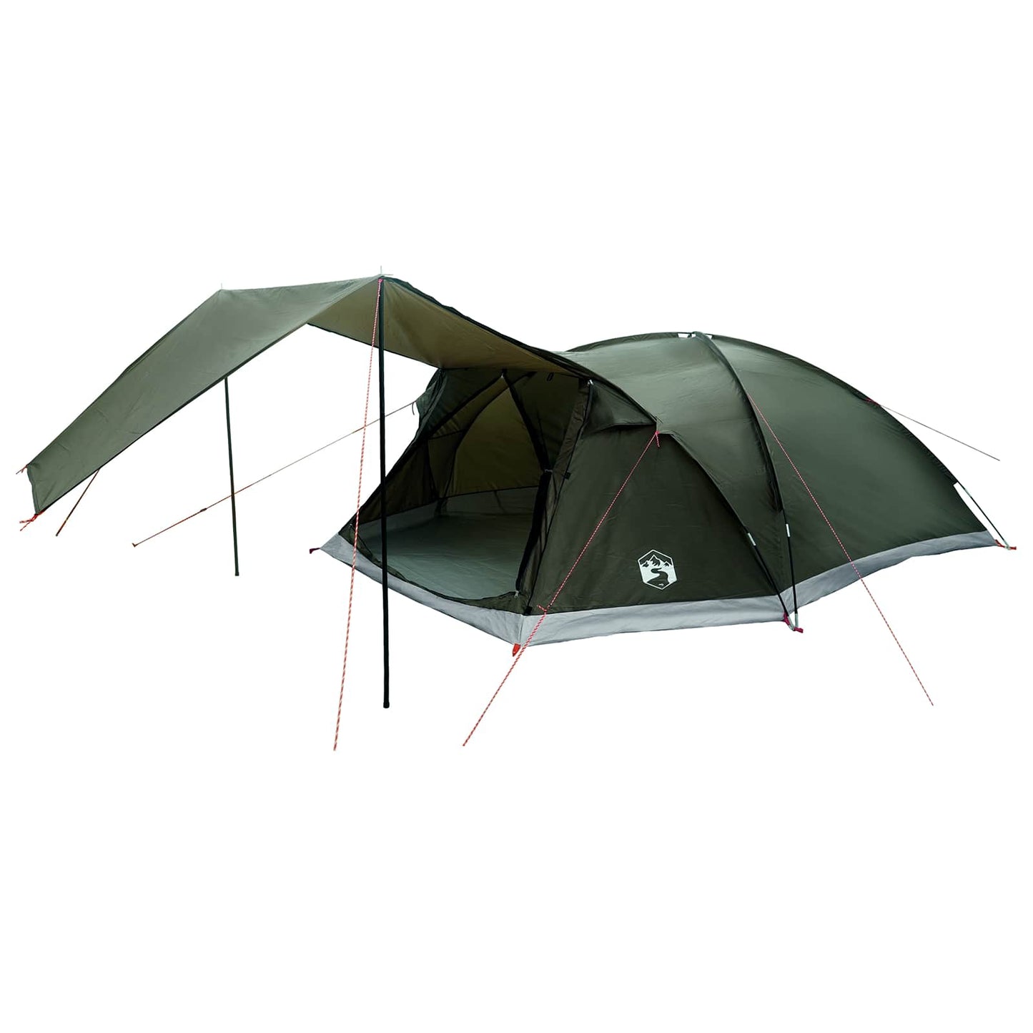 vidaXL Cabin Tent with Roof Army green 8-Person Polyester and Steel - 40911