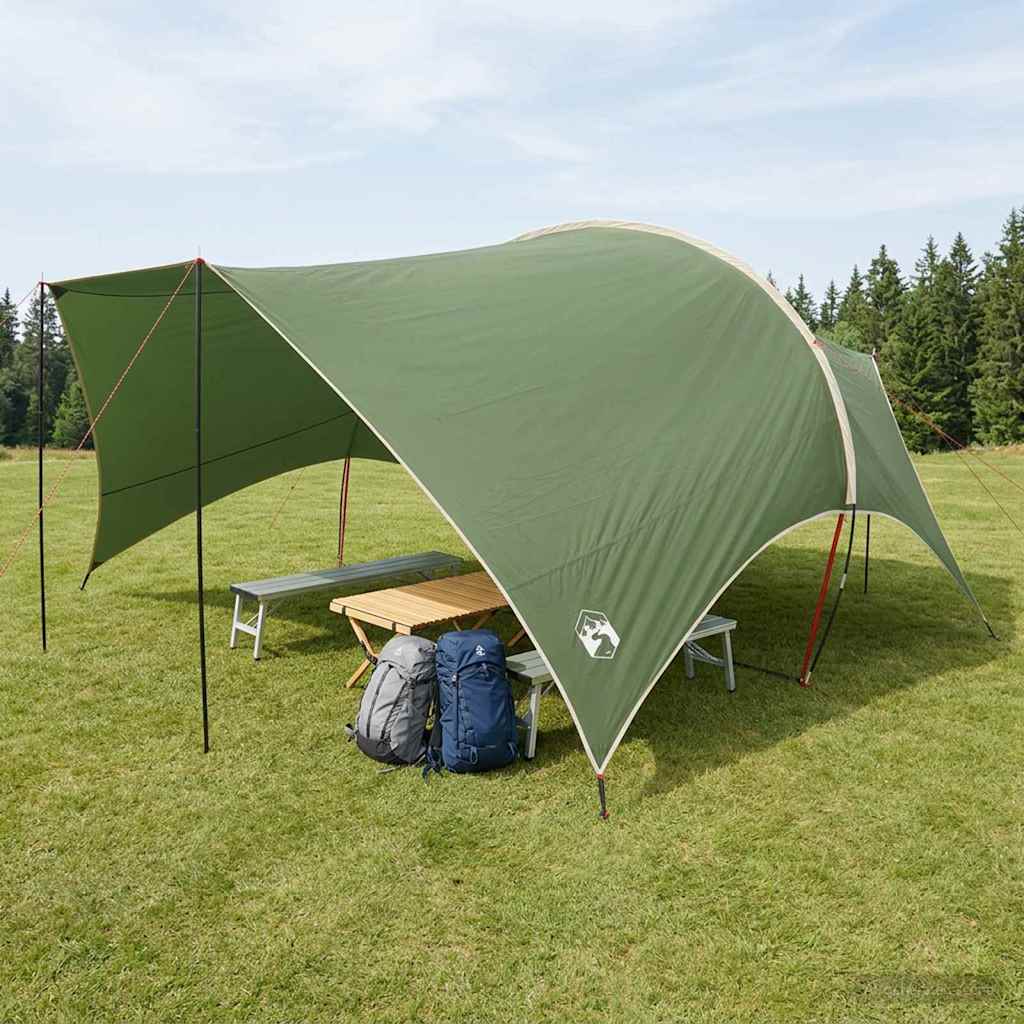 vidaXL Camping Tarp Water-resistant Green 550 x 400 x 230 cm