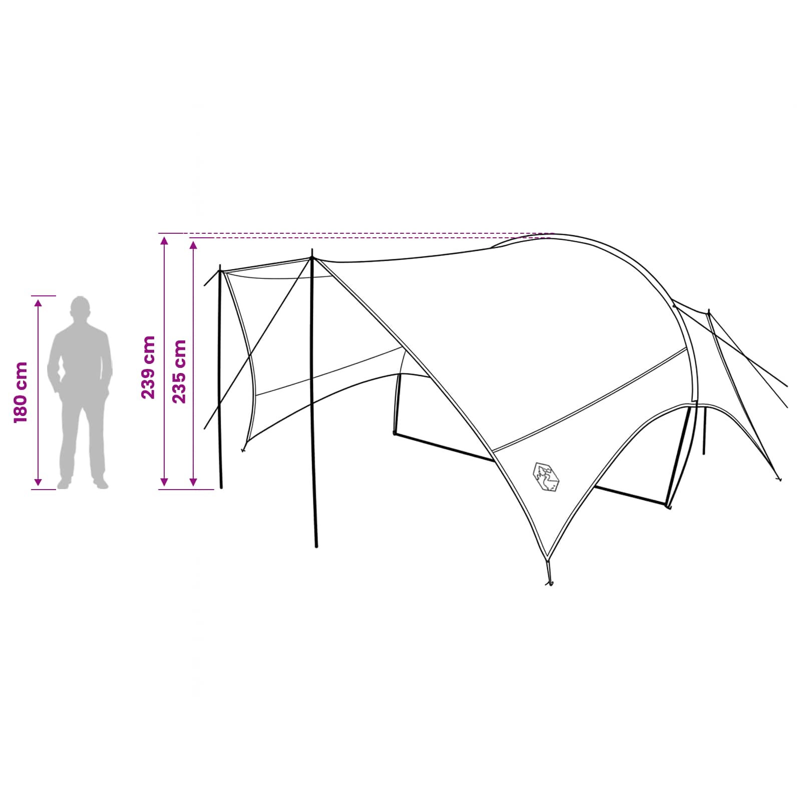 vidaXL Camping Tarp Water-resistant Green 550 x 400 x 230 cm