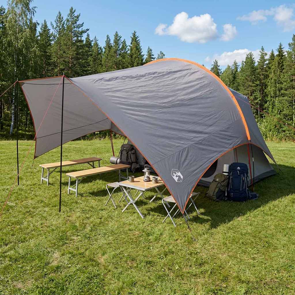 vidaXL Camping Tarp Water-resistant Grey and Orange 550 x 400 x 230 cm