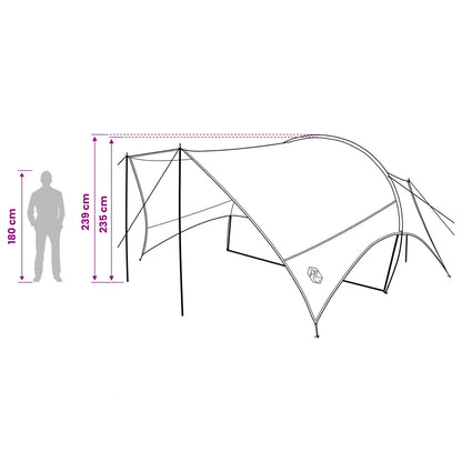 vidaXL Camping Tarp Water-resistant Army Green 550 x 400 x 230 cm