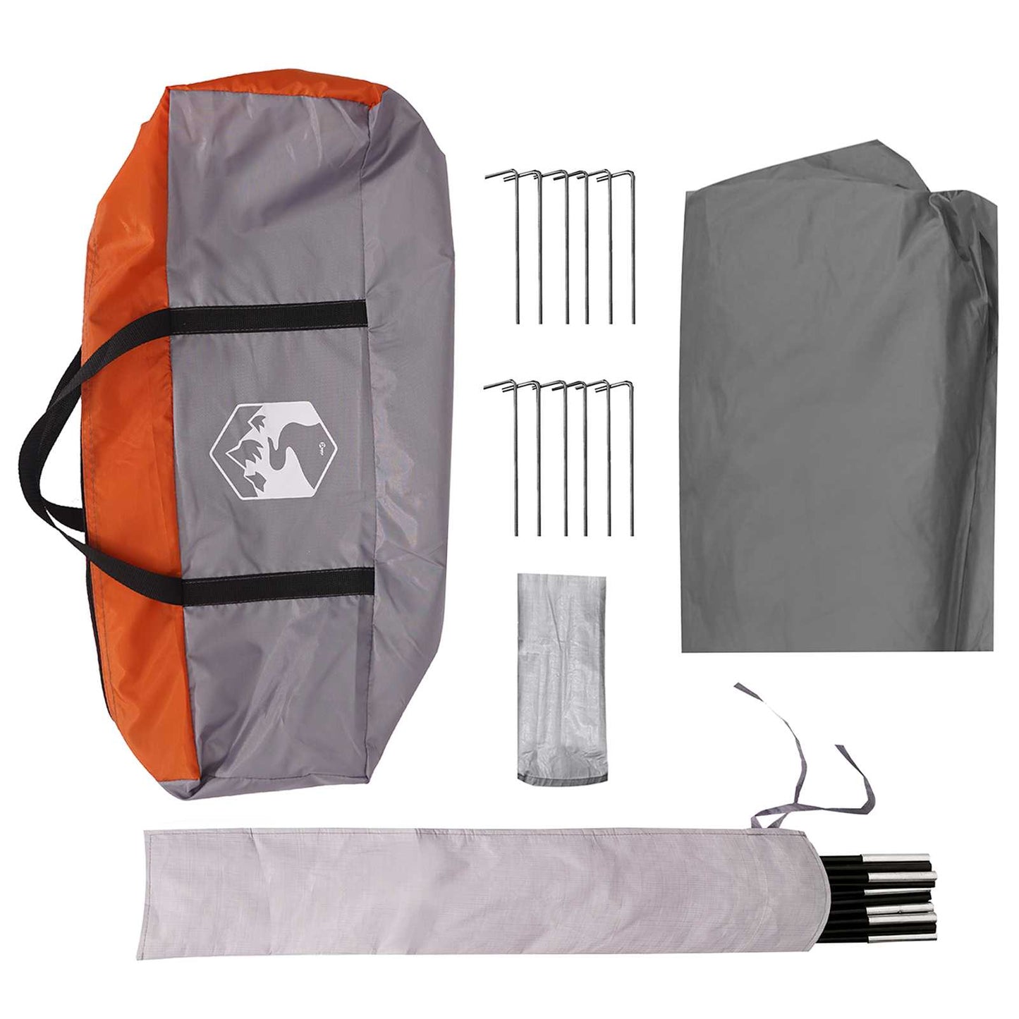vidaXL Camping Tarp Water-resistant Grey and Orange 695 x 580 x 200 cm
