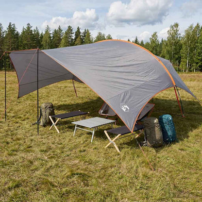 vidaXL Camping Tarp Water-resistant Grey and Orange 695 x 580 x 200 cm