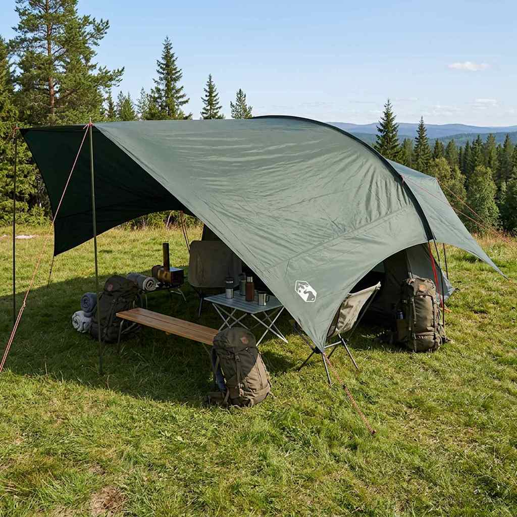 vidaXL Camping Tarp Water-resistant Army Green 695 x 580 x 200 cm