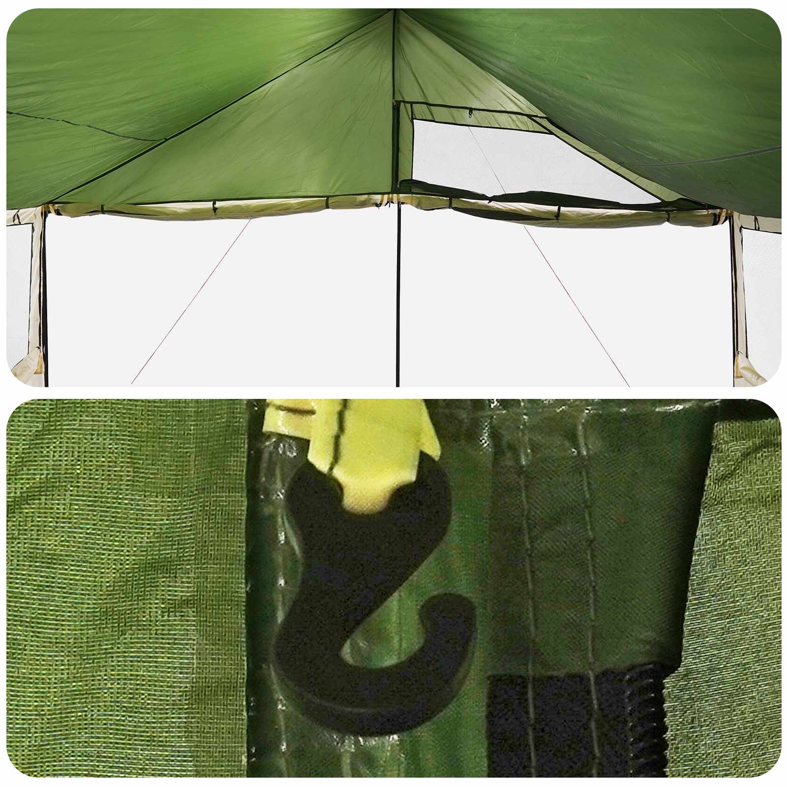 vidaXL Family Tent Green 450 x 400 x 265 cm Polyester and Steel