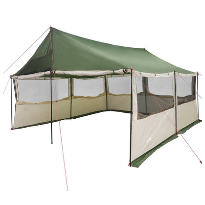 vidaXL Family Tent Green 450 x 400 x 265 cm Polyester and Steel