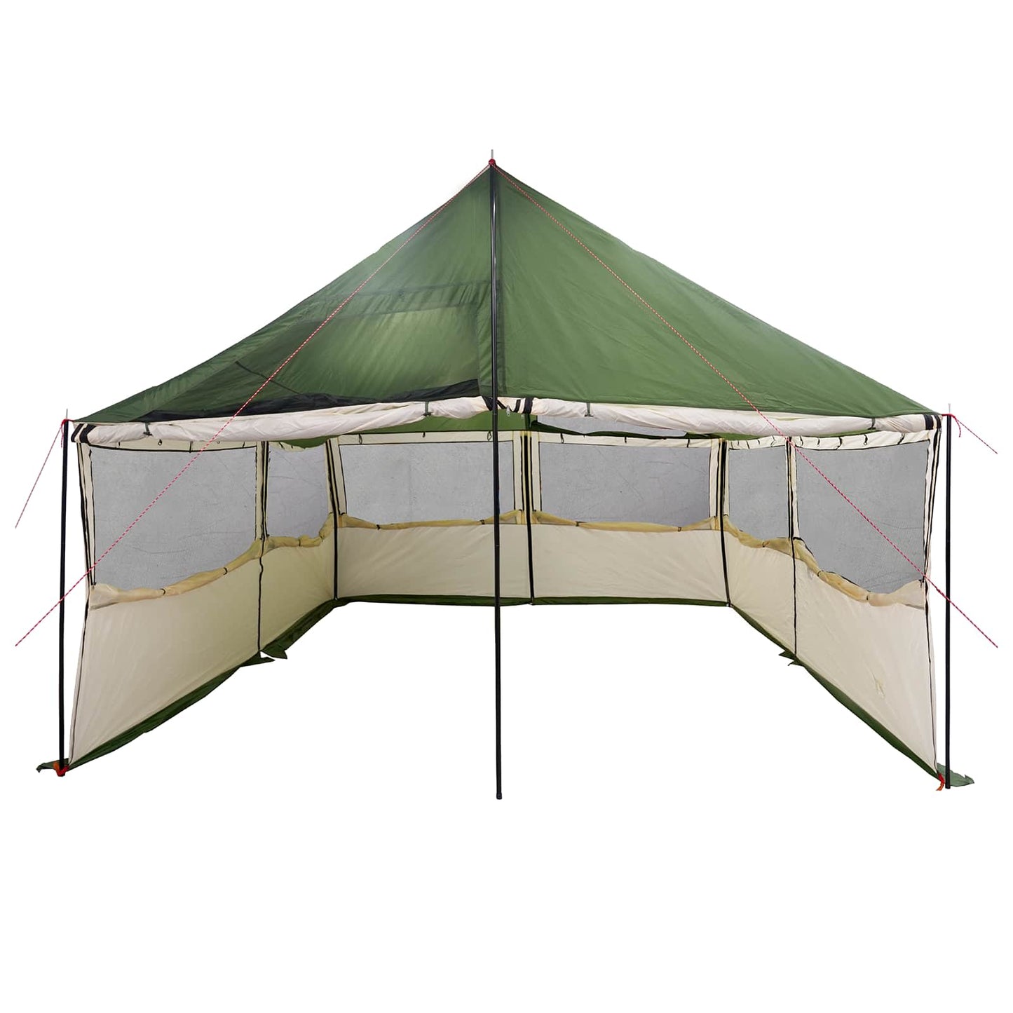 vidaXL Family Tent Green 450 x 400 x 265 cm Polyester and Steel