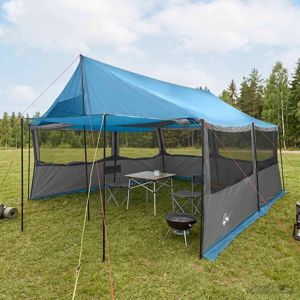 vidaXL Family Tent Blue 450 x 400 x 265 cm Polyester and Steel
