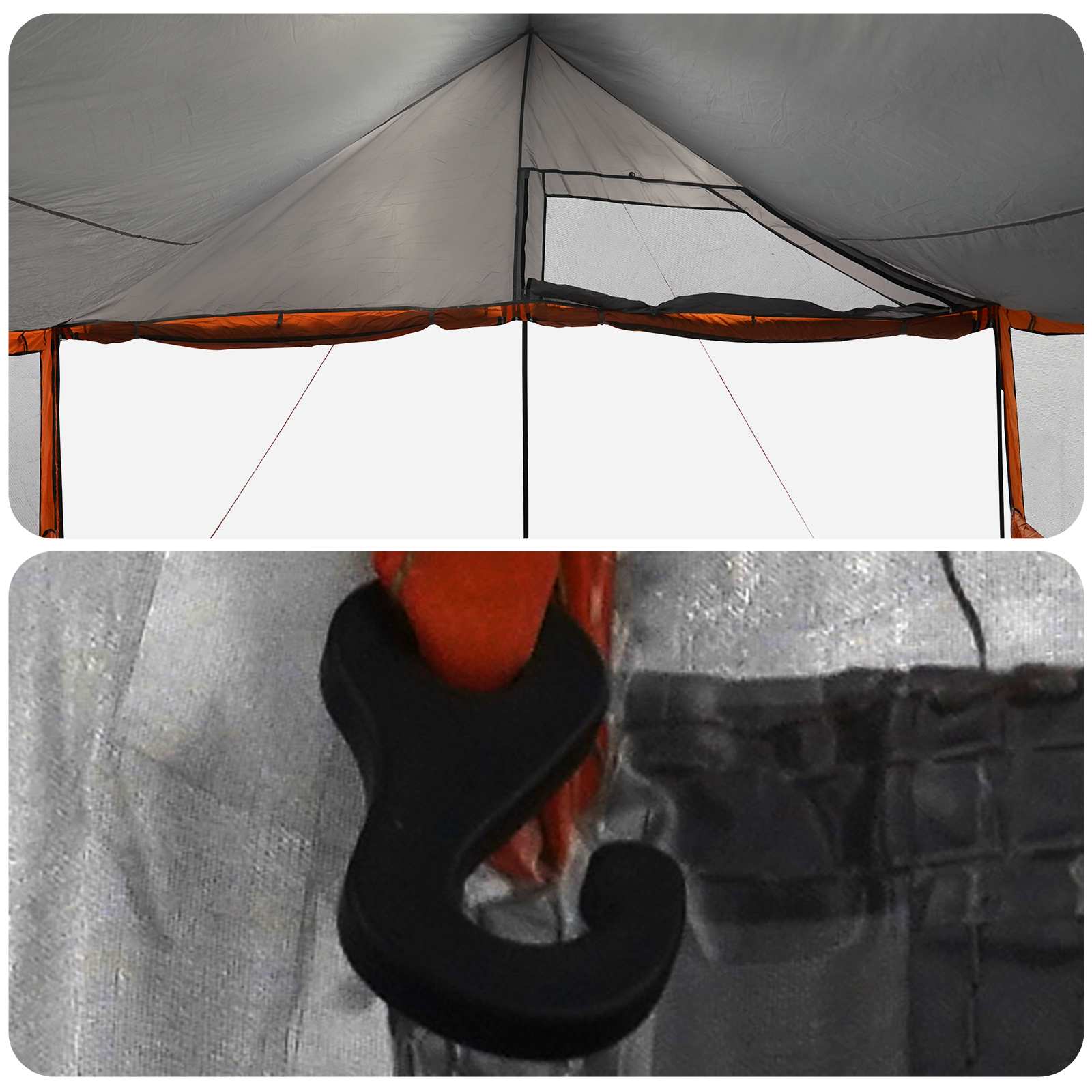 vidaXL Family Tent with Roof Grey and Orange 450 x 400 x 265 cm