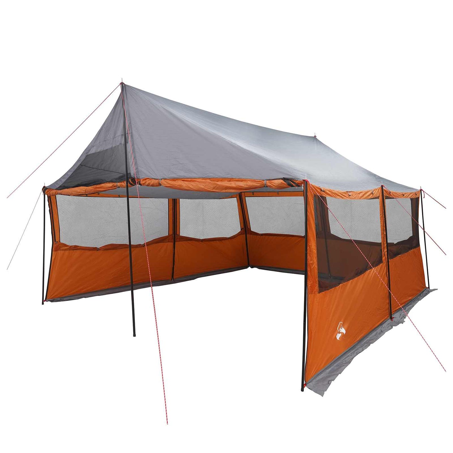 vidaXL Family Tent with Roof Grey and Orange 450 x 400 x 265 cm