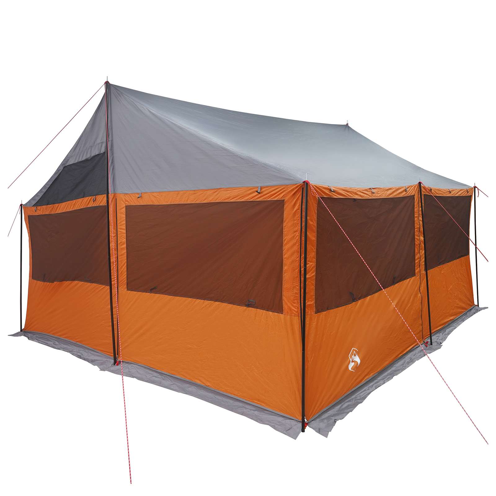 vidaXL Family Tent with Roof Grey and Orange 450 x 400 x 265 cm
