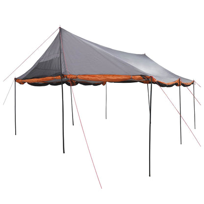 vidaXL Family Tent with Roof Grey and Orange 450 x 400 x 265 cm