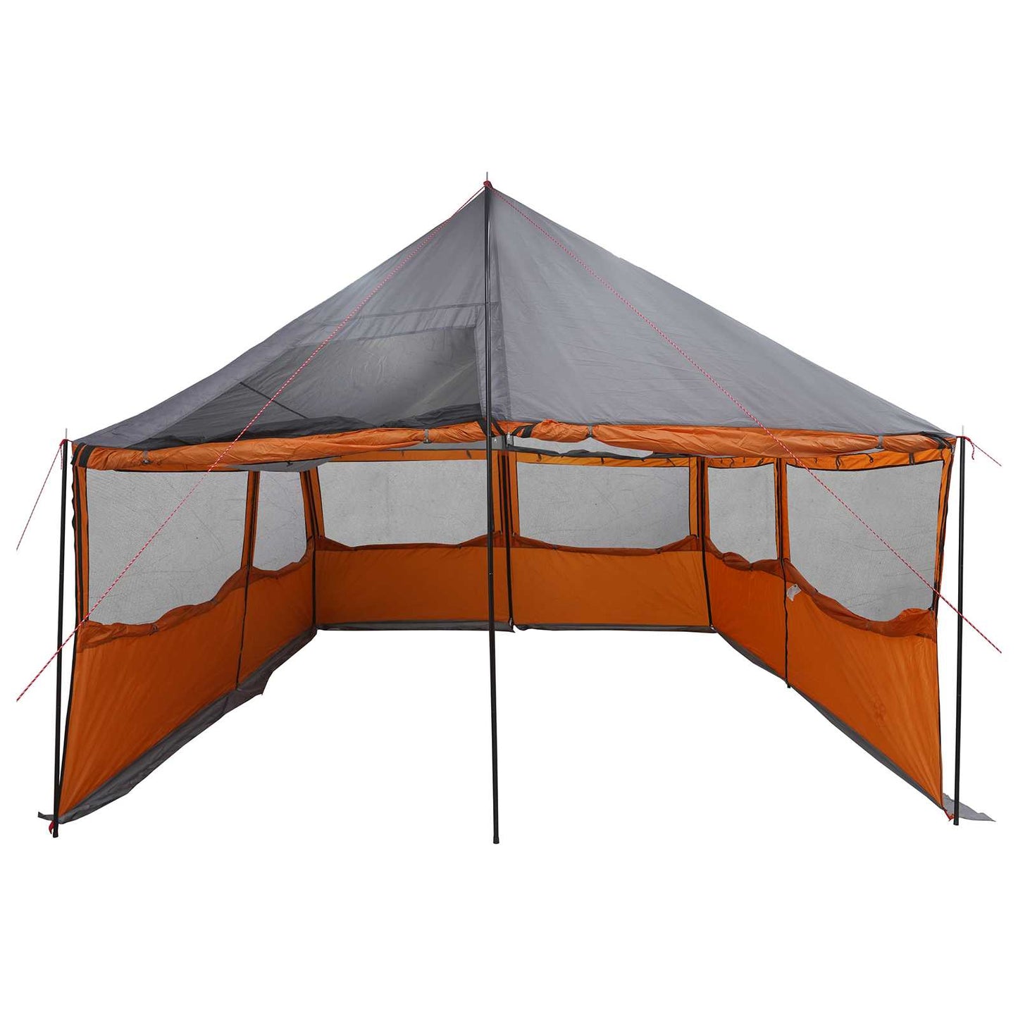 vidaXL Family Tent with Roof Grey and Orange 450 x 400 x 265 cm
