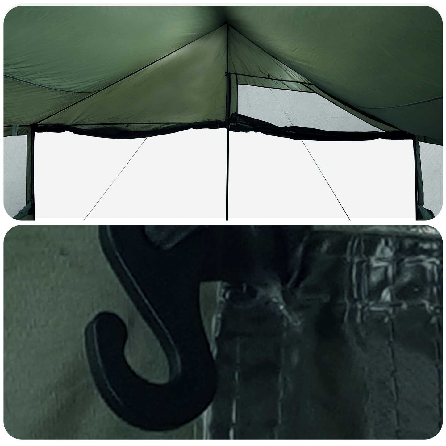 vidaXL Family Tent Army green 450 x 400 x 265 cm Polyester and Steel