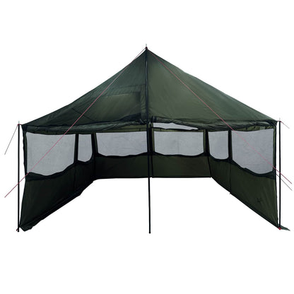 vidaXL Family Tent Army green 450 x 400 x 265 cm Polyester and Steel
