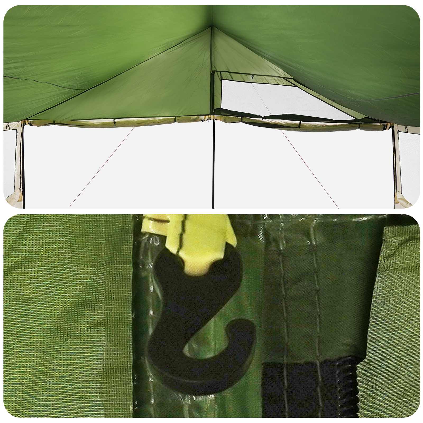 vidaXL Family Tent Green 600 x 400 x 268 cm Polyester and Steel
