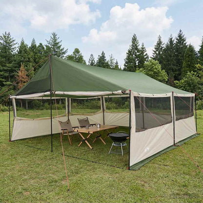 vidaXL Family Tent Green 600 x 400 x 268 cm Polyester and Steel