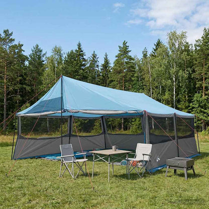 vidaXL Family Tent Blue 600 x 400 x 268 cm Polyester and Steel