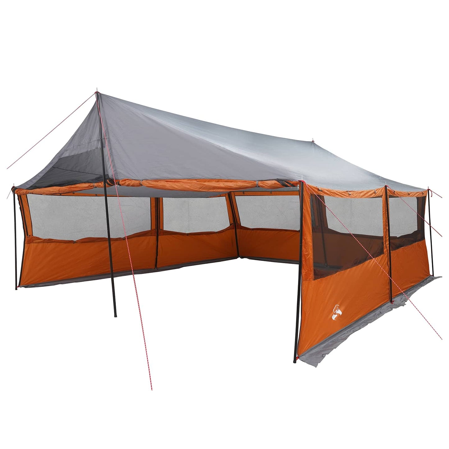 vidaXL Family Tent with Roof Grey and Orange 600 x 400 x 268 cm