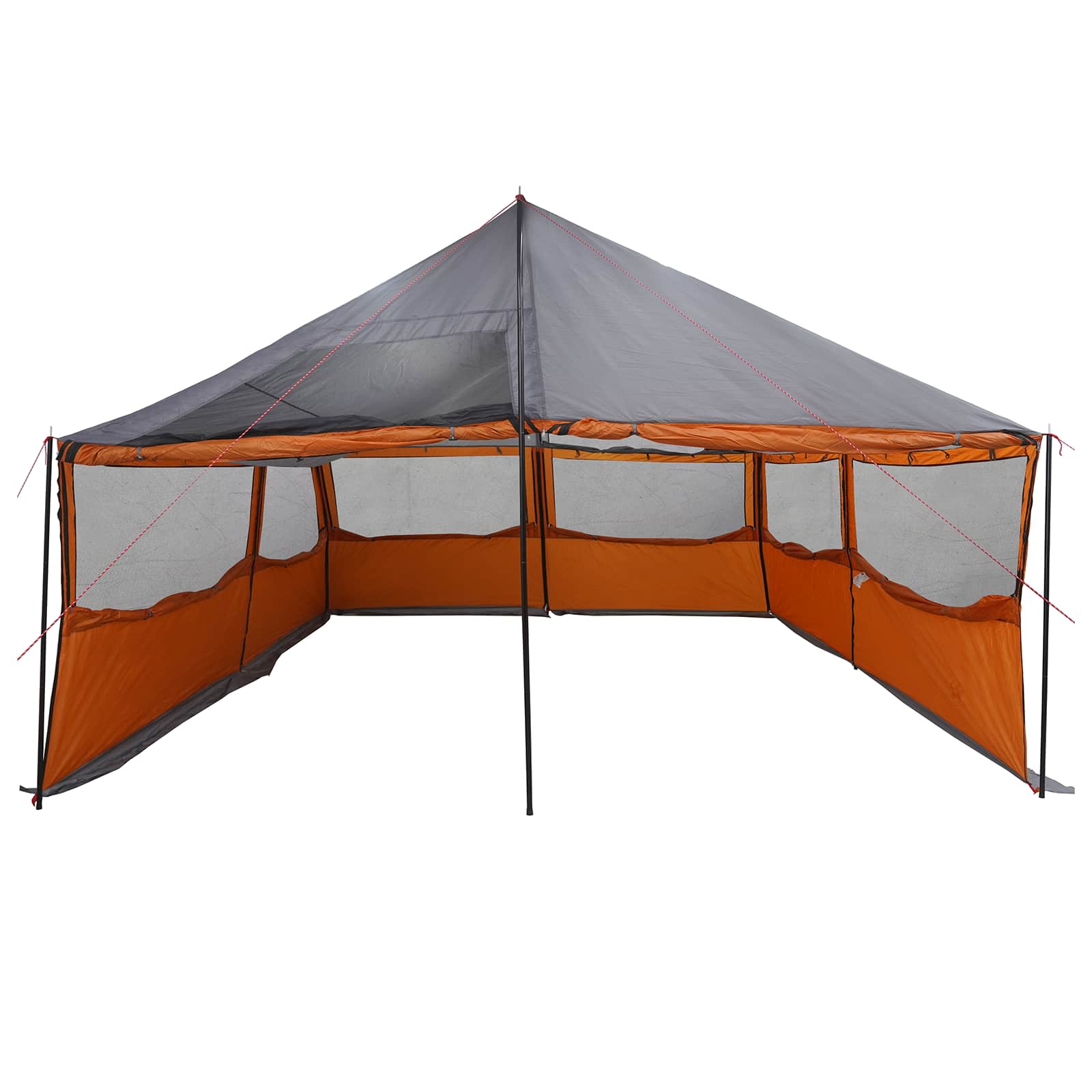 vidaXL Family Tent with Roof Grey and Orange 600 x 400 x 268 cm