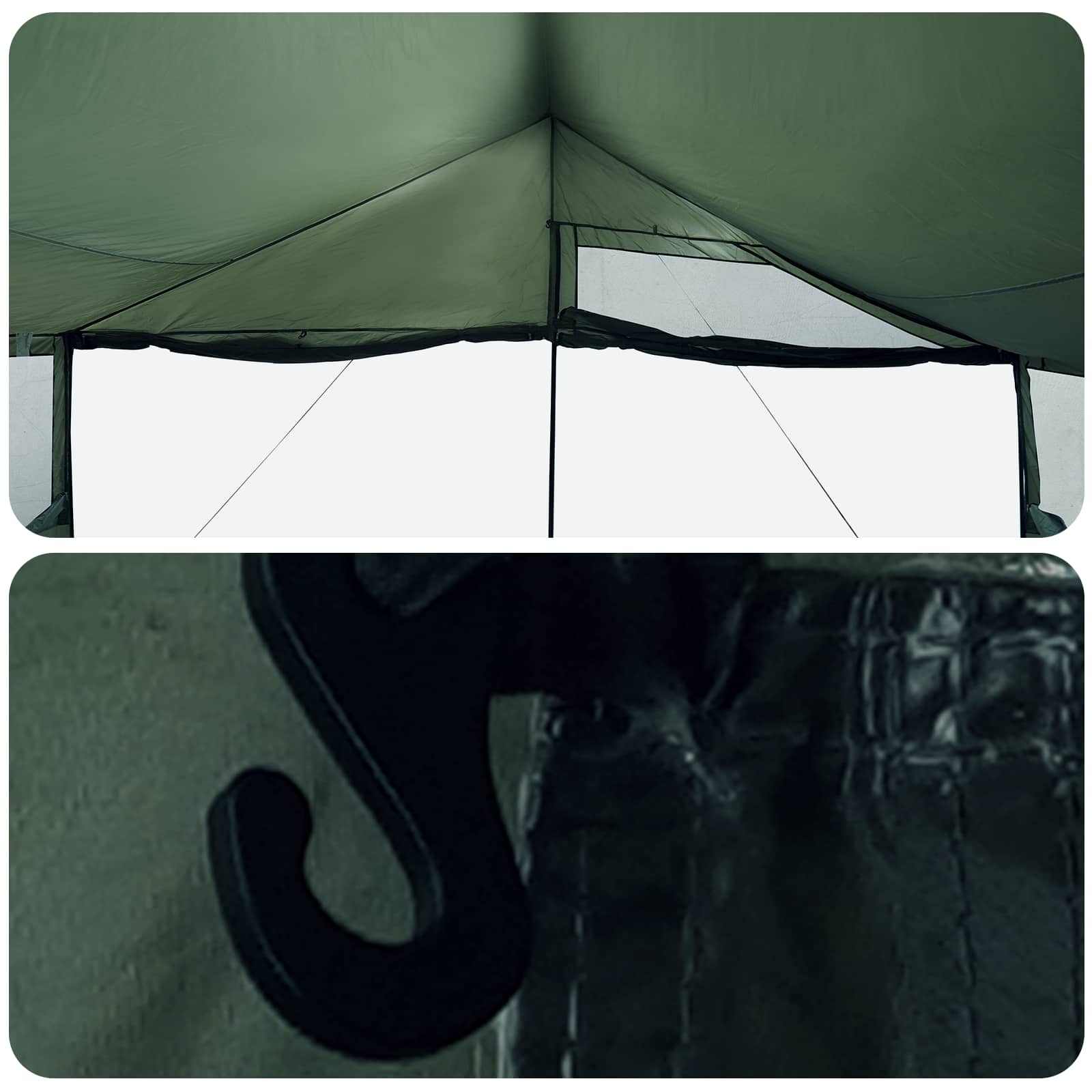 vidaXL Family Tent Army green 600 x 400 x 268 cm Polyester and Steel