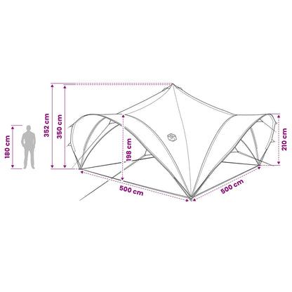 vidaXL Party Tent Green 500 x 500 x 350 cm Polyester and Steel