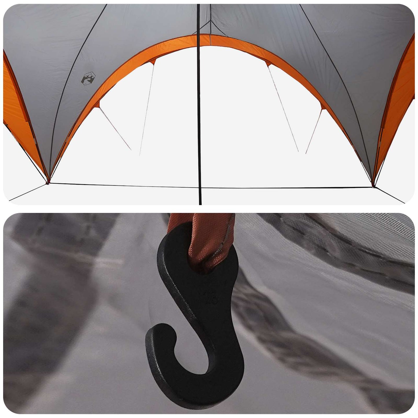 vidaXL Party Tent with Roof Grey and Orange 500 x 500 x 350 cm