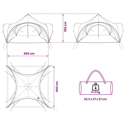 vidaXL Party Tent with Roof Grey and Orange 500 x 500 x 350 cm