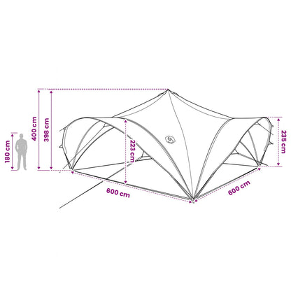 vidaXL Party Tent Green 600 x 600 x 400 cm Polyester and Steel