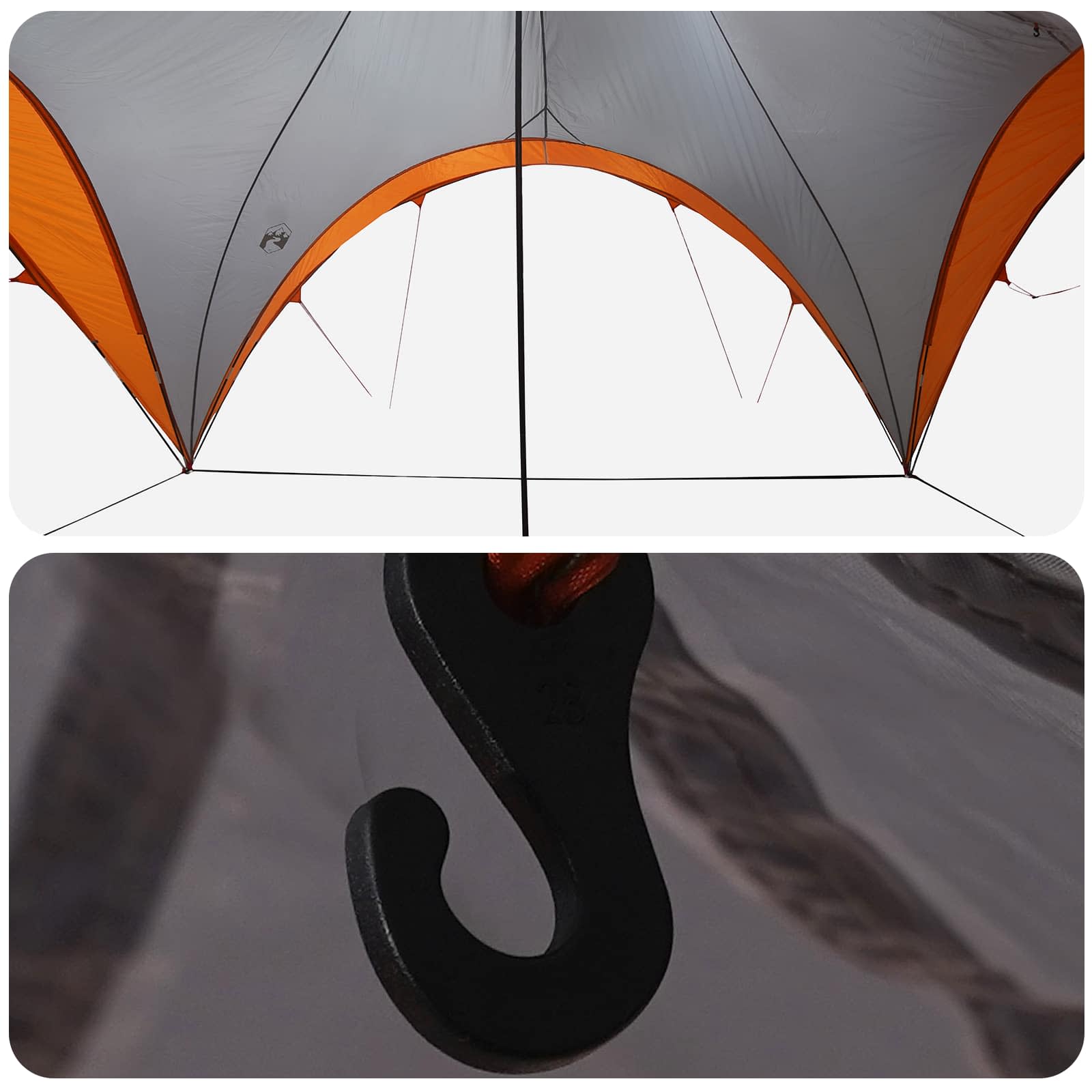 vidaXL Party Tent with Roof Grey and Orange 600 x 600 x 400 cm