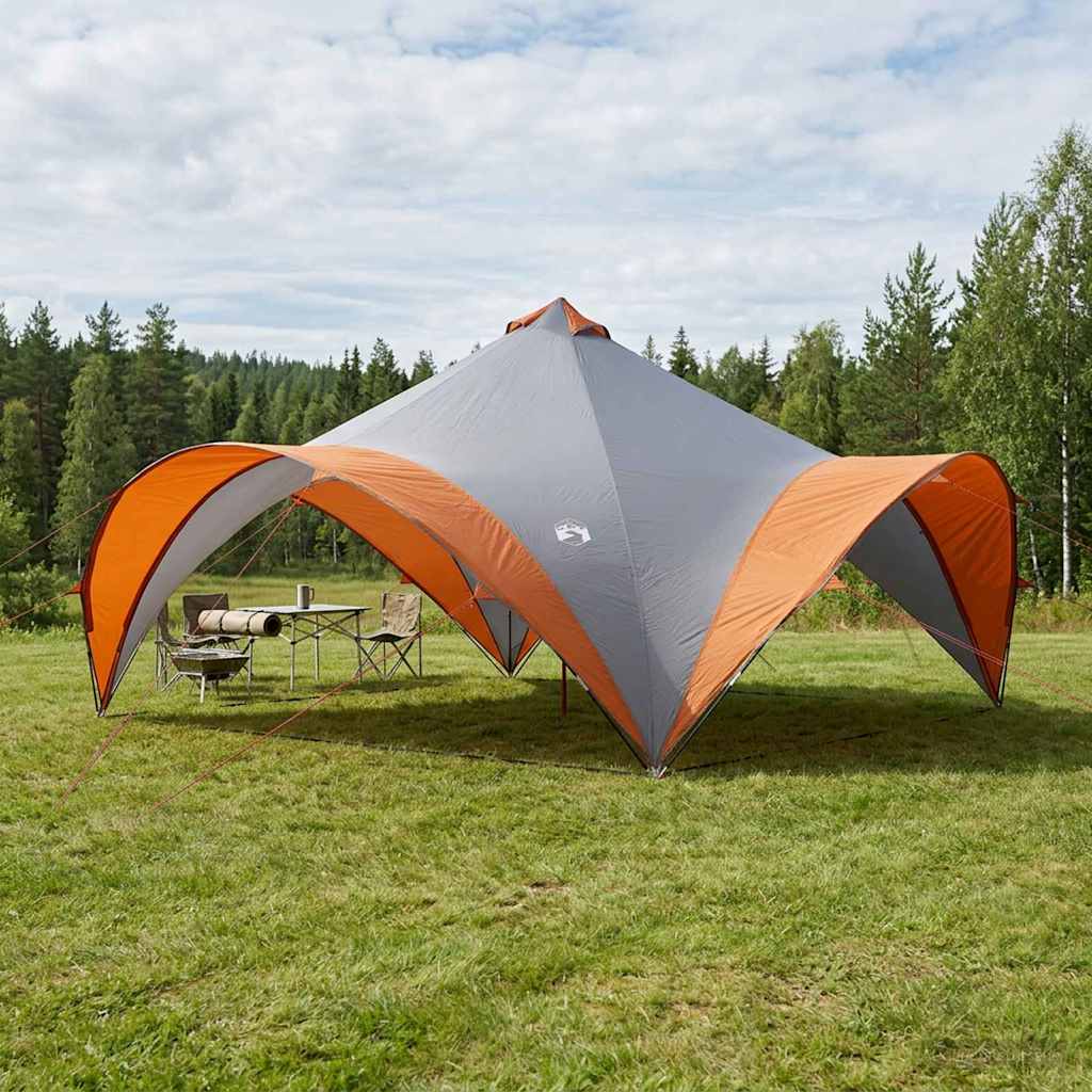 vidaXL Party Tent with Roof Grey and Orange 600 x 600 x 400 cm