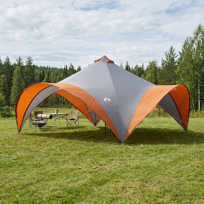 vidaXL Party Tent with Roof Grey and Orange 600 x 600 x 400 cm