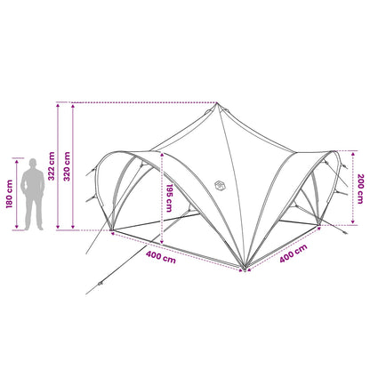 vidaXL Party Tent Green 400 x 400 x 320 cm Polyester and Steel