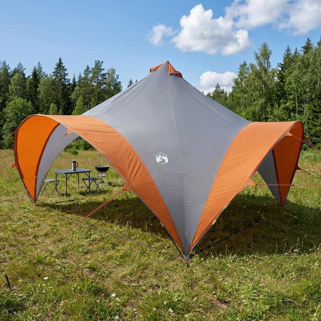 vidaXL Party Tent with Roof Grey and Orange 400 x 400 x 320 cm