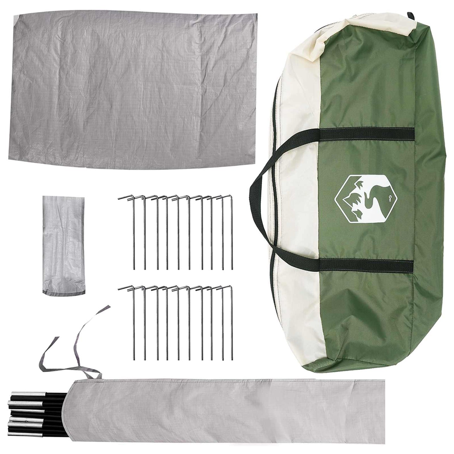vidaXL Tipi Tent with Roof Green 18-Person Polyester and Steel