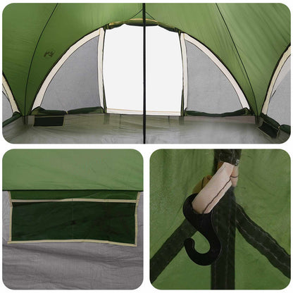 vidaXL Tipi Tent with Roof Green 18-Person Polyester and Steel