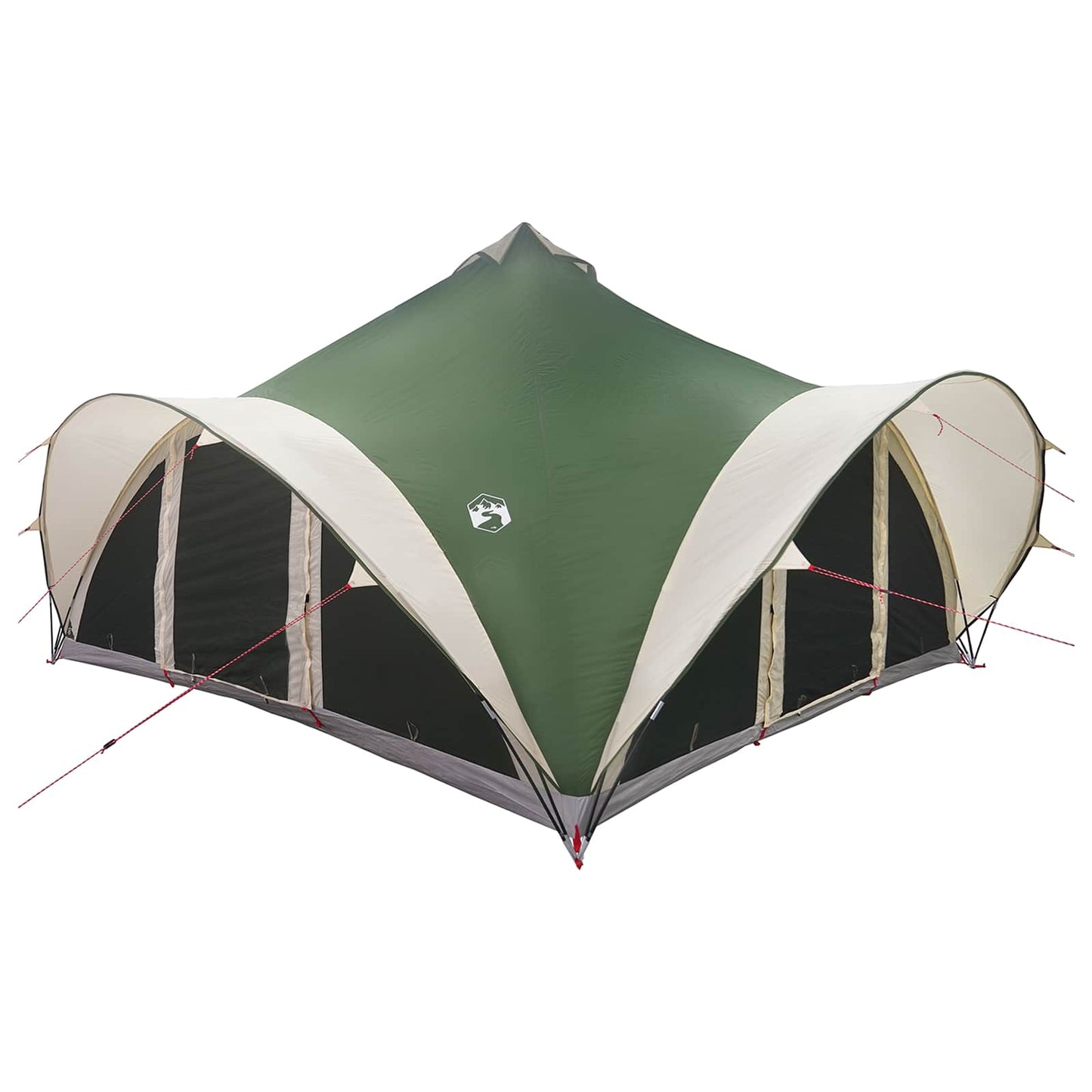 vidaXL Tipi Tent with Roof Green 18-Person Polyester and Steel