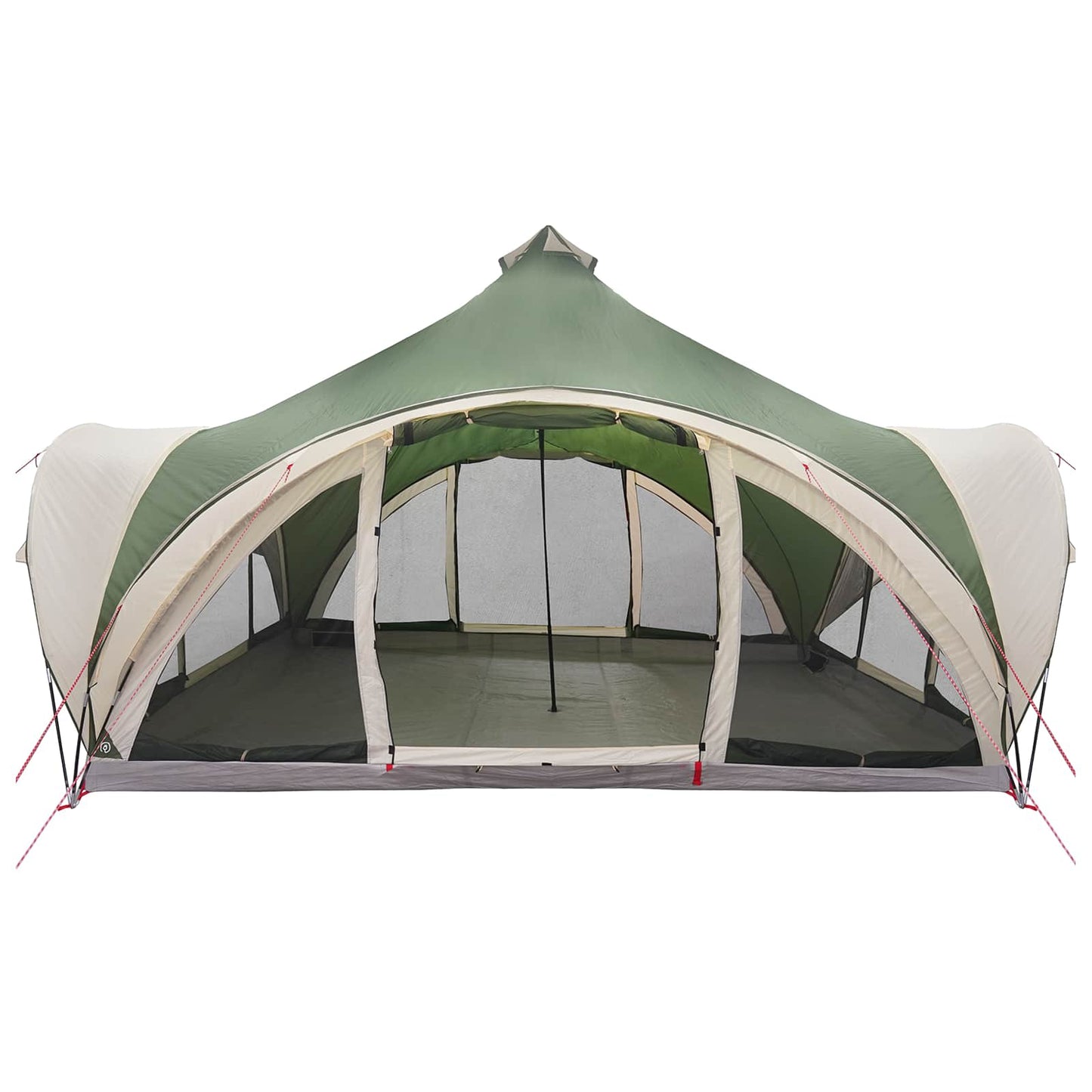 vidaXL Tipi Tent with Roof Green 18-Person Polyester and Steel