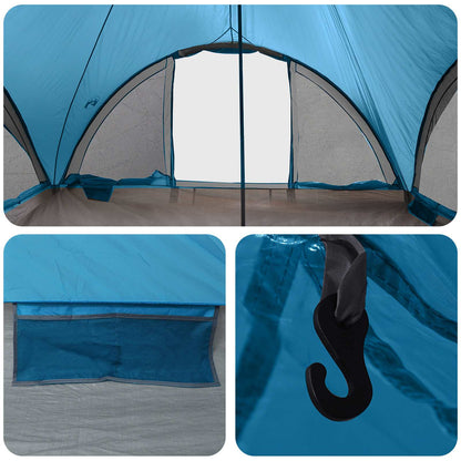 vidaXL Tipi Tent with Roof Blue 18-Person Polyester and Steel