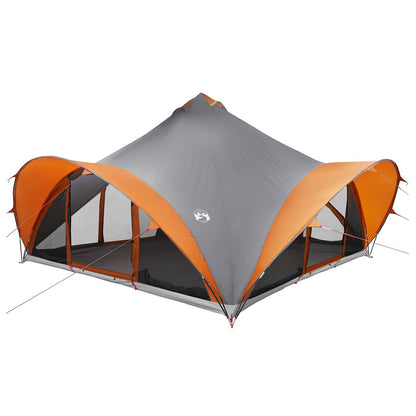 vidaXL Tipi Tent Grey and Orange 18-Person Polyester and Steel