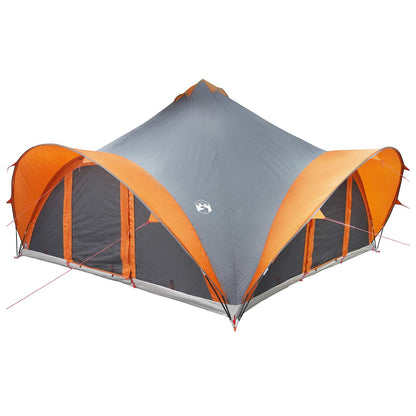 vidaXL Tipi Tent Grey and Orange 18-Person Polyester and Steel