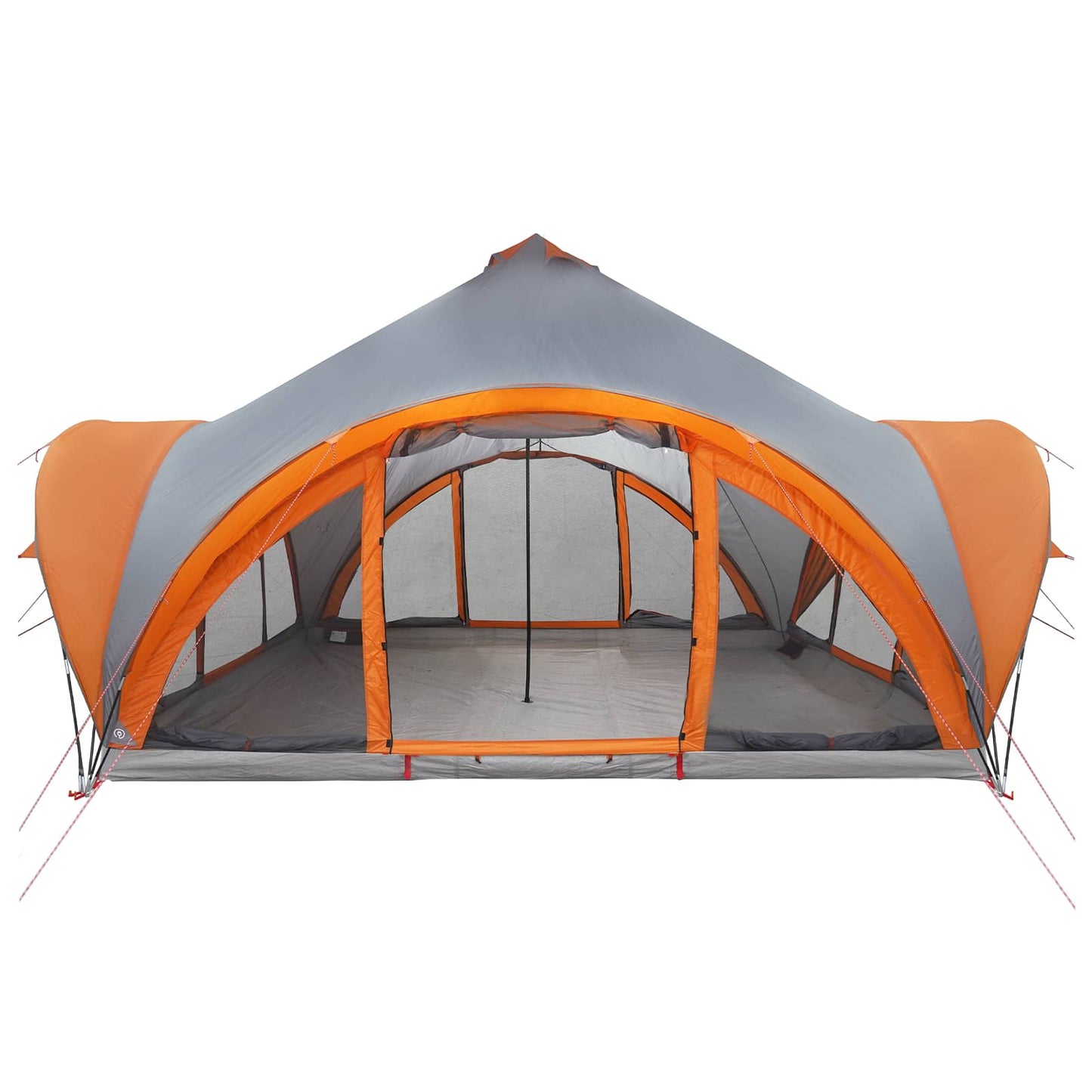 vidaXL Tipi Tent Grey and Orange 18-Person Polyester and Steel