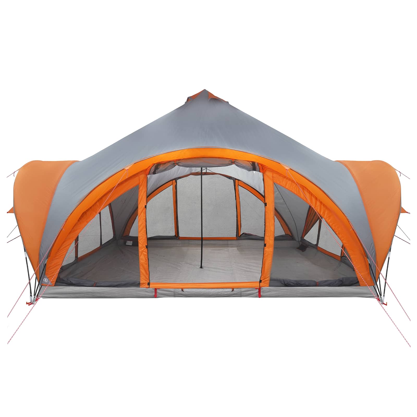 vidaXL Tipi Tent Grey and Orange 18-Person Polyester and Steel