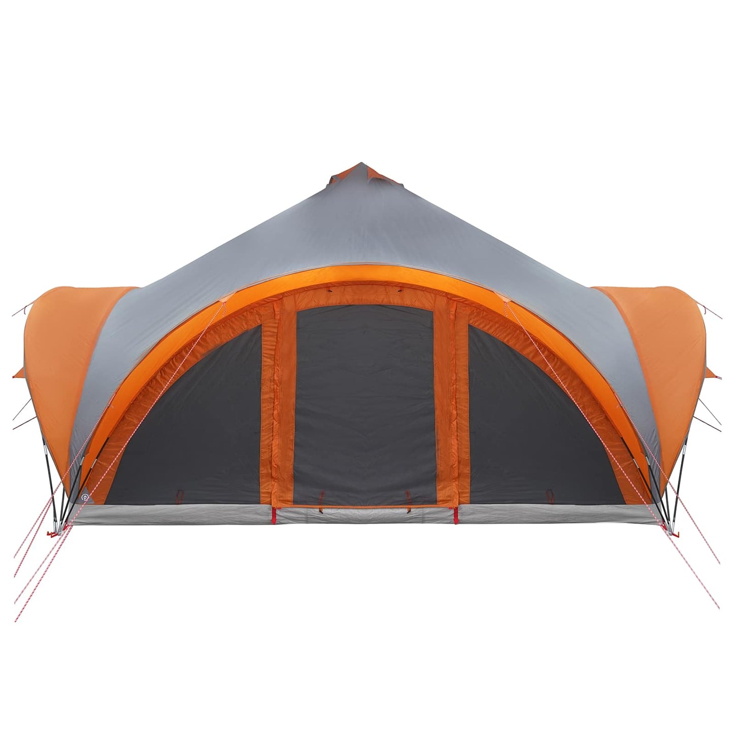 vidaXL Tipi Tent Grey and Orange 18-Person Polyester and Steel