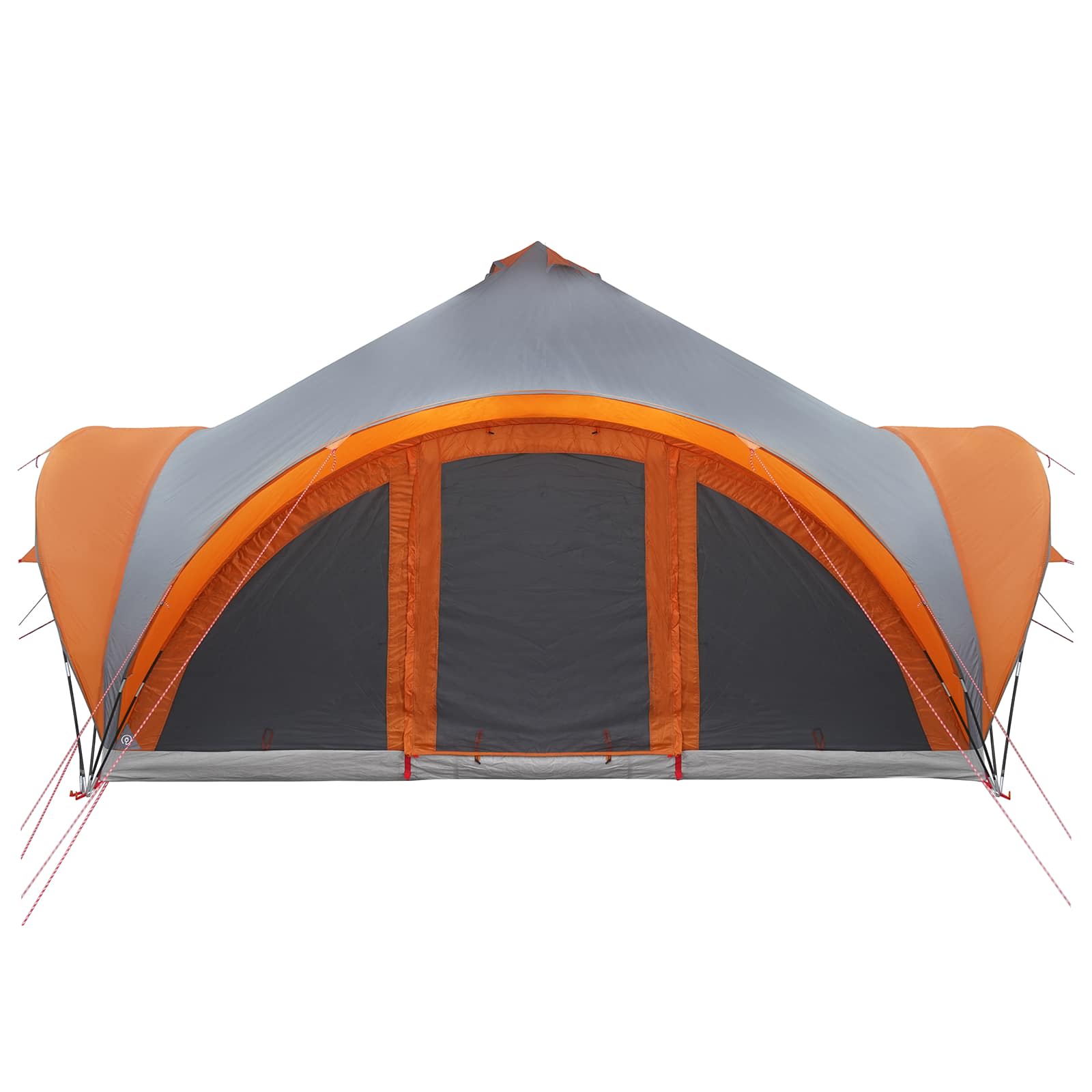 vidaXL Tipi Tent Grey and Orange 18-Person Polyester and Steel